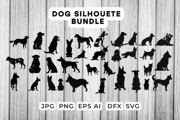 Dog Silhouettes Clipart Bundle-Dog Svg Review