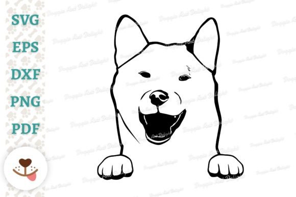 Peeking Shiba Inu Dog Svg Png Dxf